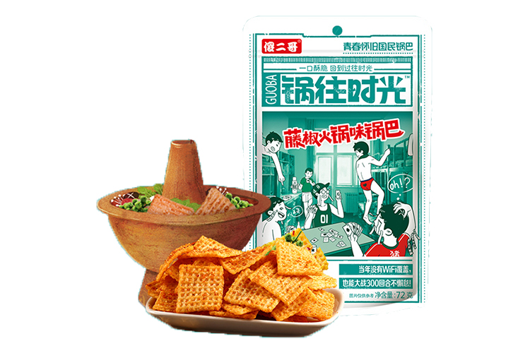 傻二哥藤椒火锅味锅巴 72G